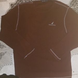 Nautica Waffle Knit Long Sleeve Shirt Sz L